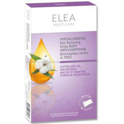 Елеа / Elea  Хипоалергични депилиращи ленти за тяло 16 бр + балсам