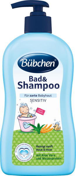 Бюбхен / Bübchen Бебешки шампоан за коса и тяло с алое вера Bad & Shampoo 400 мл.